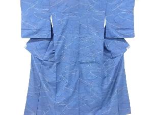 アンティーク　線描き模様織り出し十日町紬着物